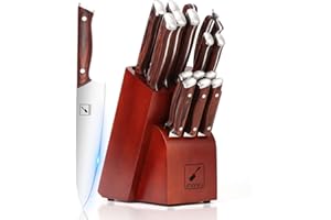 imarku Knife Set, 16-Piece Japanese Kitchen Knife Set, Ultra Sharp Chef Knife Set for Kitchen, High Carbon Stainless Steel Knife Block Set with Sharpener, Best Christmas Gifts for Women and Men