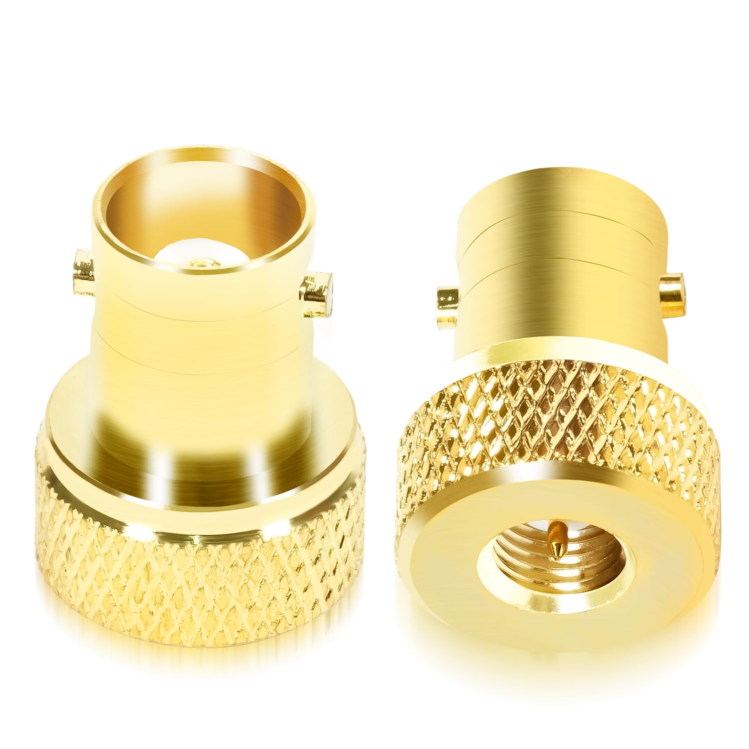 Fohevers 2 Pcs BNC Female Jack to SMA Male Plug Adapter Connector Coaxial Adapter for RF Antennas Wireless LAN Peripherals Coaxial Cable Wireless Portable Ham Radio