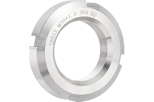 uxcell M30 x 1.5mm - 1Pcs Retaining Four-Slot Slotted Round Nuts - 304 Stainless Steel Round Lock Nut for Various Rolling Bea