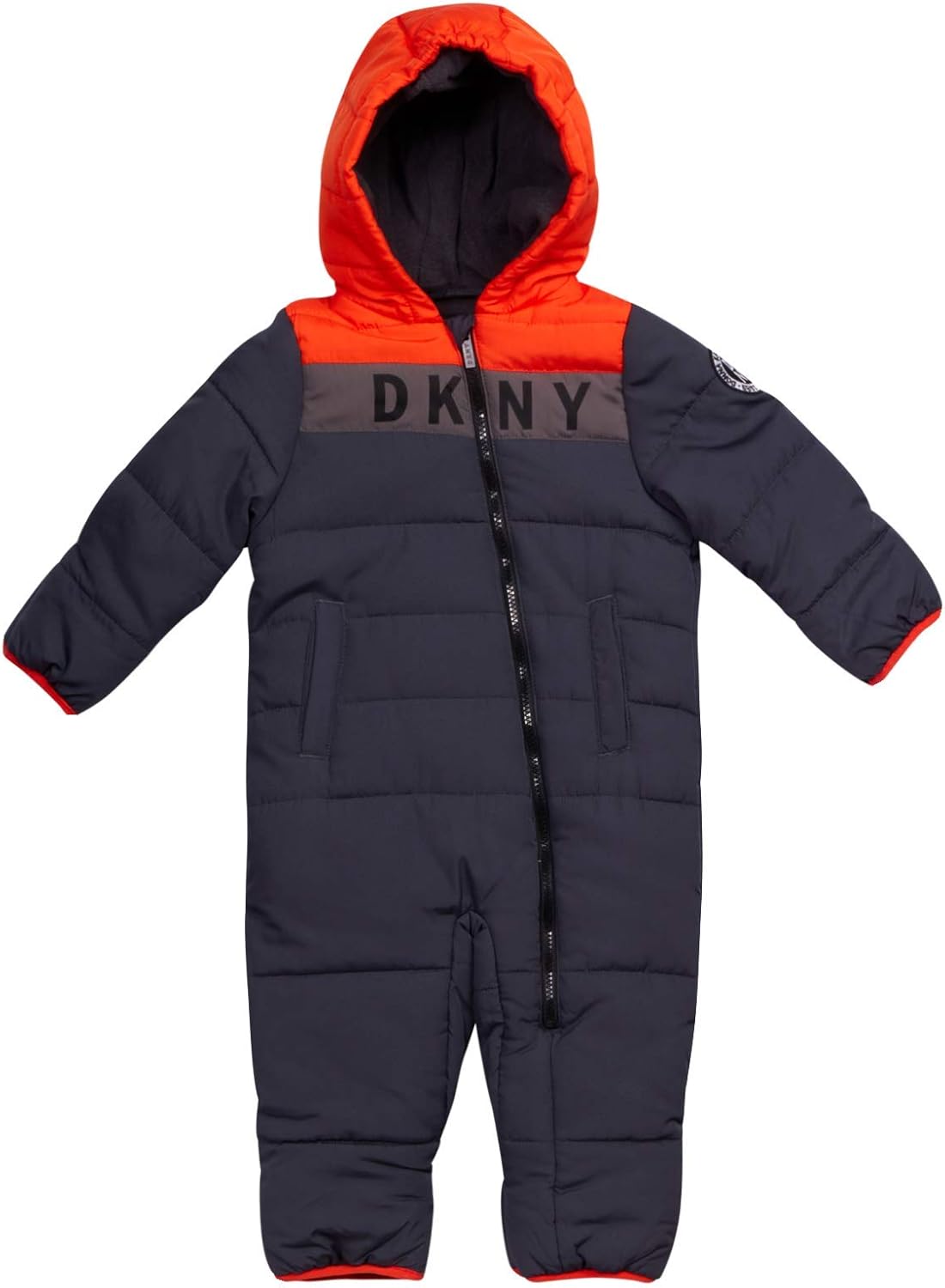 DKNY Baby Boys' Snowsuit Hooded Fully Fleece Lined Onesie