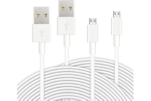 ANLINK 2 Pack 10Ft 3M Power Extension Cable for Wyze Cam, YI Camera, Nest Cam, Blink, Netvue, Kasa Cam, Cloud Camera, Furbo Dog, Arlo Q, USB to Micro USB Extension Charging and Data Sync Cord