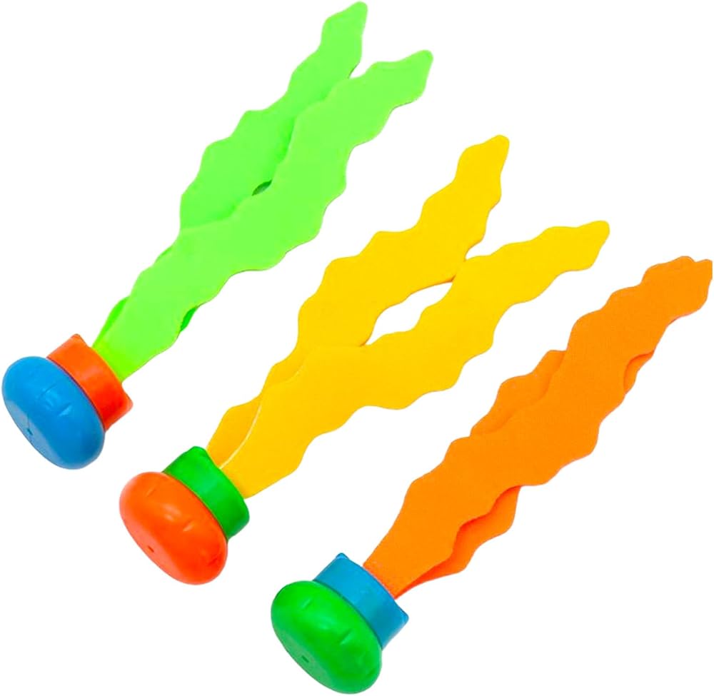 COSORO 3Pcs Diving Seagrass Toys Pool Sinking Toys for Kids 7-12