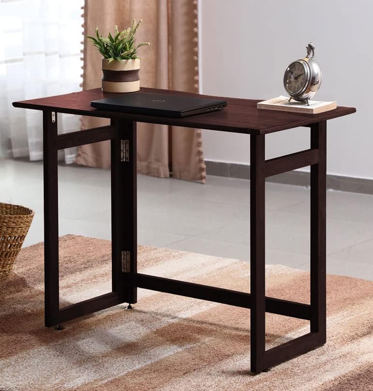 Photo 1 of Dawn Riser Solid Wood Folding Table Desk, Writing, Laptop, PC, Space Saving, Easy Storage, Sleek Design, DIY Home Office Desk, Small Spaces Natural Color
