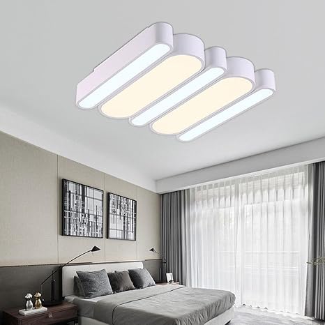 Modern Einfach Wohnzimmer Deckenleuchte Led Mode Luxus Schlafzimmer Weiss Deckenlampe Elegante Acryl Metall Lampenschirm Creative Esszimmer Deckenbeleuchtung Drei Farben Licht L50cm W48cm 42w Amazon De Beleuchtung