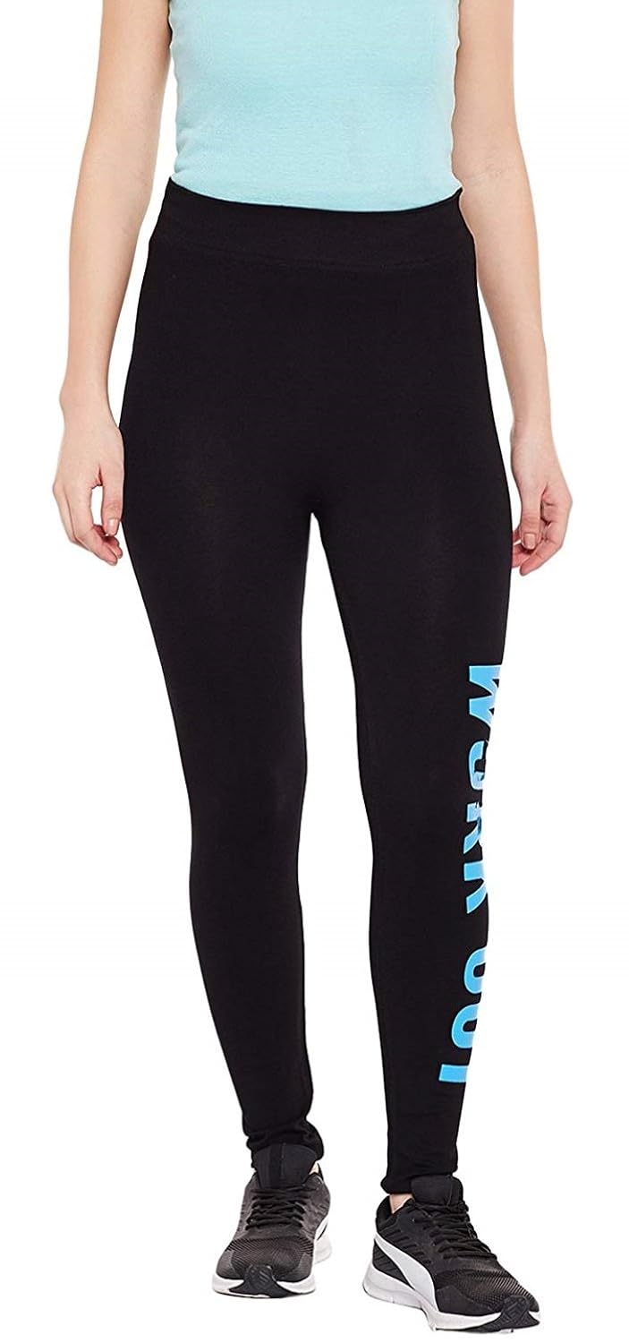 icable women's high quality stretchable yoga pant gym legging tights black