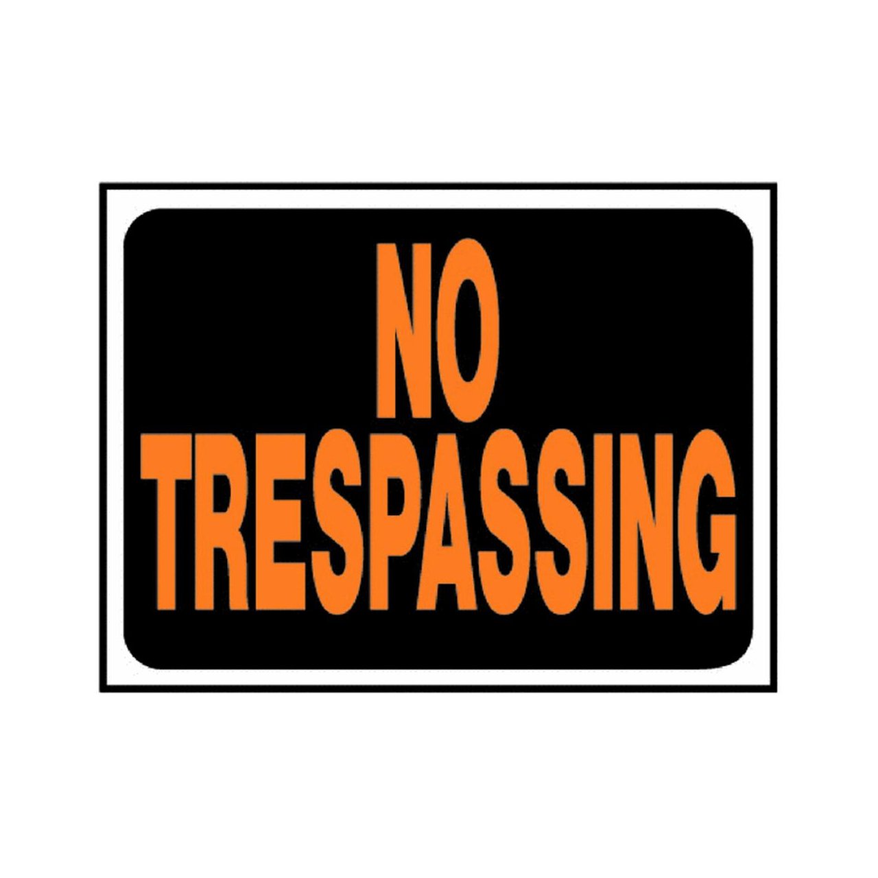 Photo 1 of Hy-Ko Products 3014 No Trespassing Plastic Sign 8.5" x 12" Orange/Black, 1 Piece
