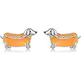 Dachshund Earrings Sterling Silver Dachshund Stud Earrings for Women Dachshund Jewelry for Women