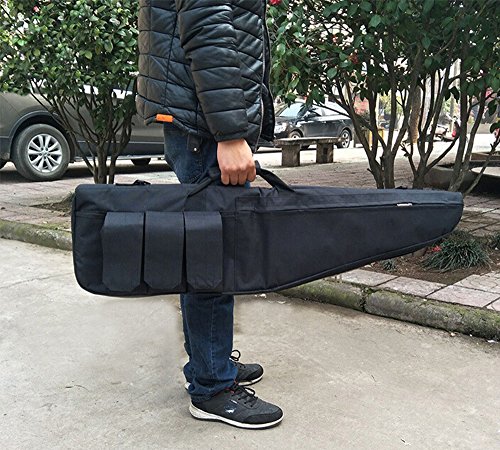 LUVODI Superstore Tactical Rifle Case Waterproof Soft Padded Carbine Air-soft Gun Bag Fishing Rod Shotgun Hunting Bag Holdall Gun Case Storage with Shoulder Strap and 4 Pouches(39inch, 47inch)