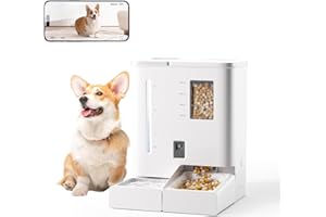 DUDUPET Automatic Cat Feeder with Camera,165° Wide-Angle &1080P HD Video with Night Vision, 5G WiFi Timed Cat Feeder, 2-Way Audio & Motion Detection,Cat Food Dispenser for Cats, Dogs,and Small-Pet