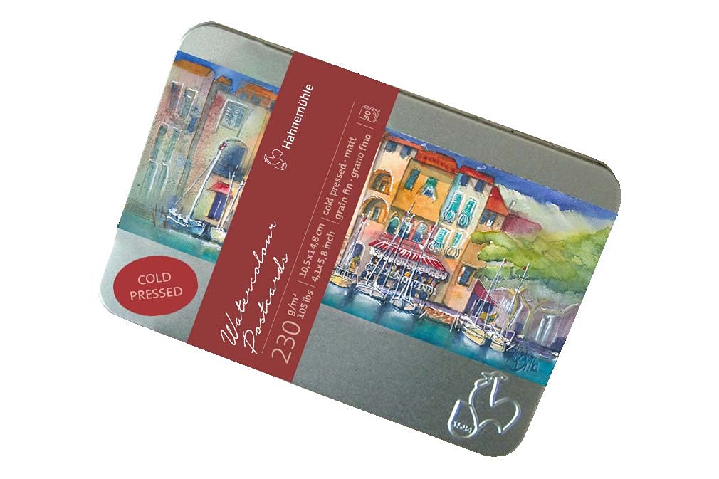 Hahnemuhle Watercolor Cards 230gsm Cold Pressed 4x5.75 Inches, 1 Set of 30 Cards, White,23623_SML