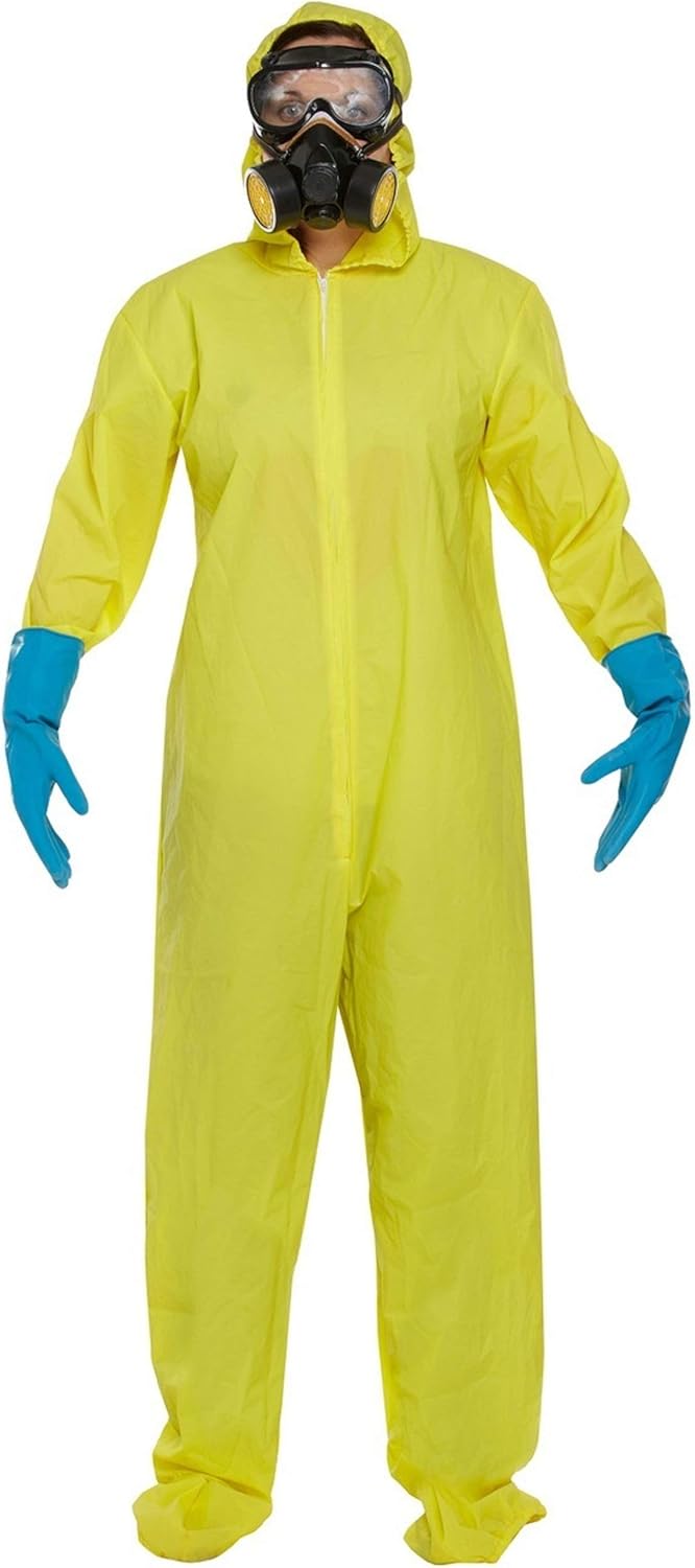Fancy Me Herren Damen weiß gelb schützende Bio Hazard Hazmat toxisch