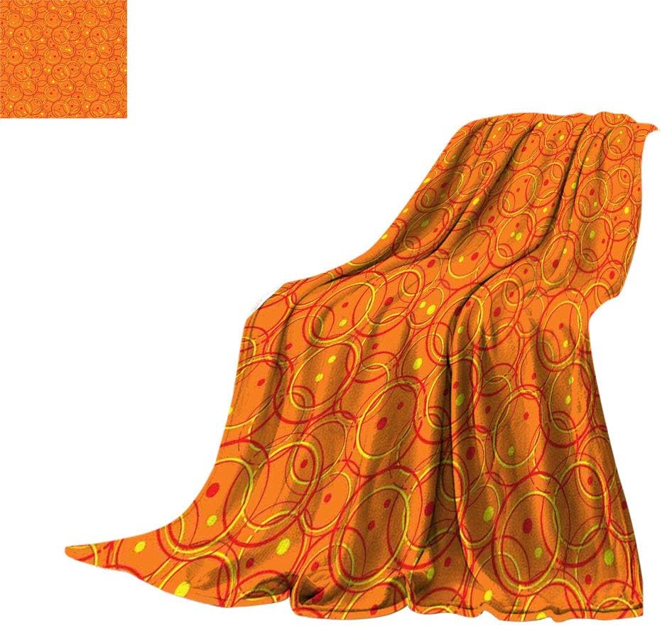 Amazon Com Hualidecor Burnt Orange Throw Blankets Circle Patterns In Fashion Trend Colors On Retro Dotted Background Decorative Super Soft Minisize Fleece Blankets For Sofa 50 X 30 Orange Yellow Home Kitchen