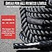 Battle Ropes with Anchor KIT. Full Body Workout Equipment to Lose Fat, Boost Strength & Power. Fast & Efficient Training in Less Than 20 Minutes. Premium 1.5 Inch Heavy Rope in 50 Feet