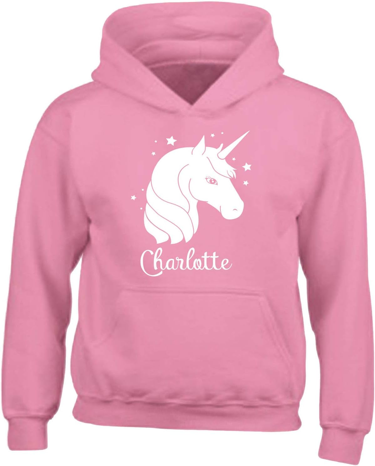 Girls Personalised Unicorn Stars Hoodie