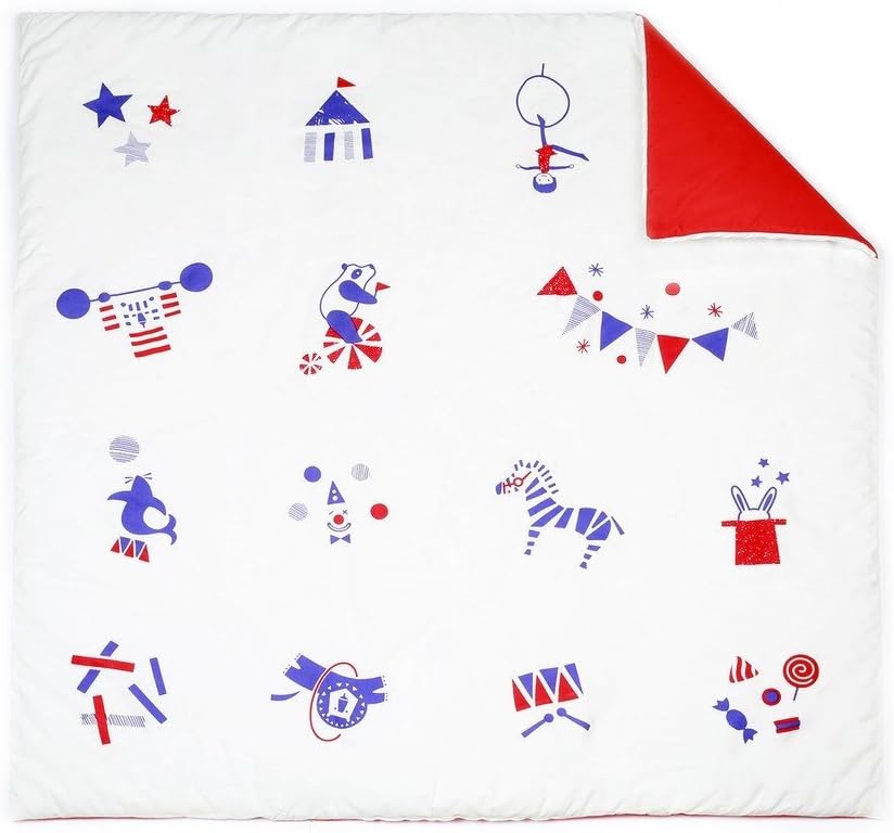 Tapis bébé molletonné et bio "CIRCUS" - Deuz