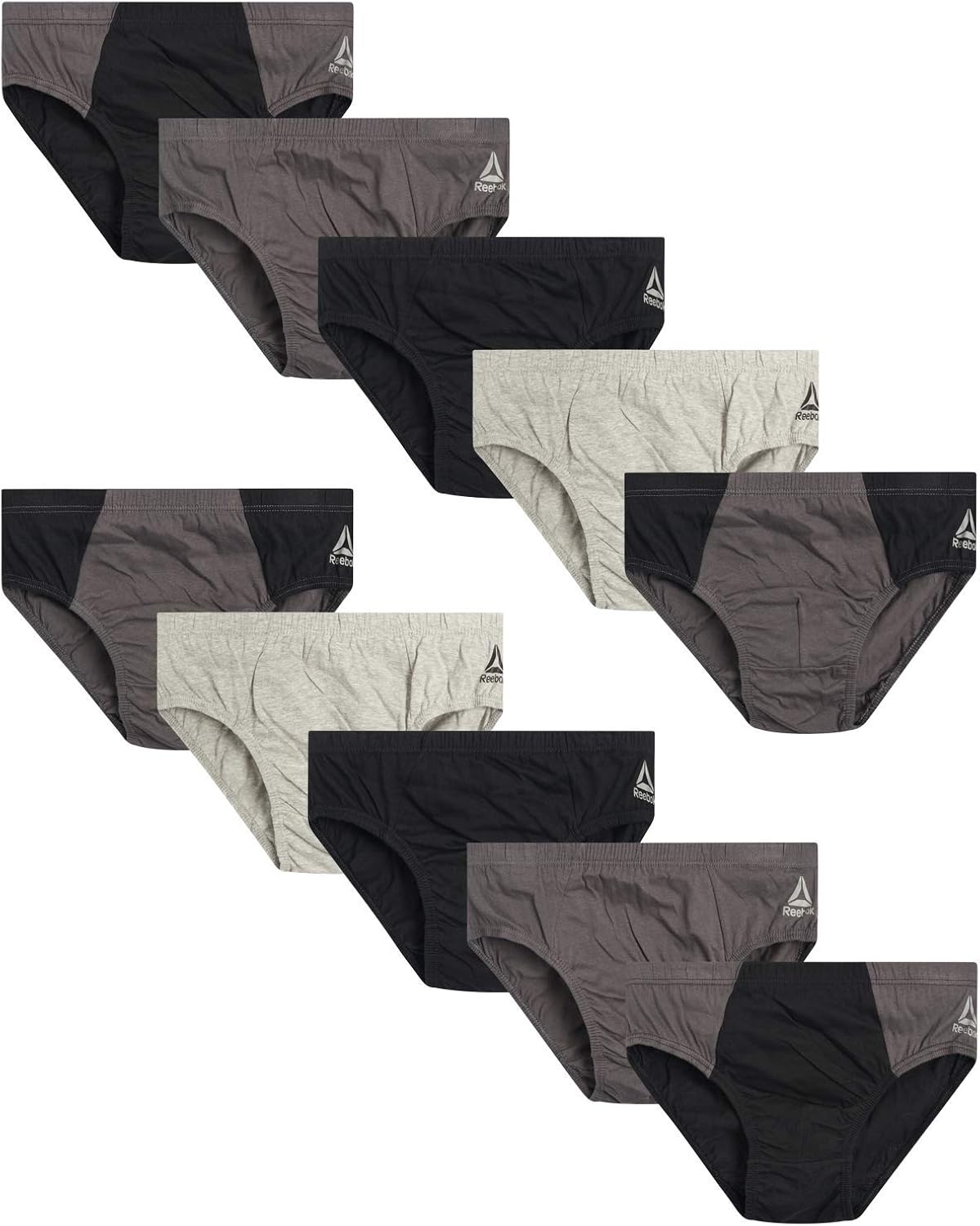 Reebok Men's Low Rise Underwear Briefs (10 Pack): Clothing