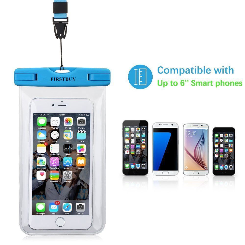 Waterproof Case, Firstbuy waterproof Pouch Dry Bag for Outdoor Water sports,waterproof phone case With Sensitive Screen Perfect For iPhone7 7plus 6S 6S Plus Samsung S8,phones up to 6 inches (3pack)