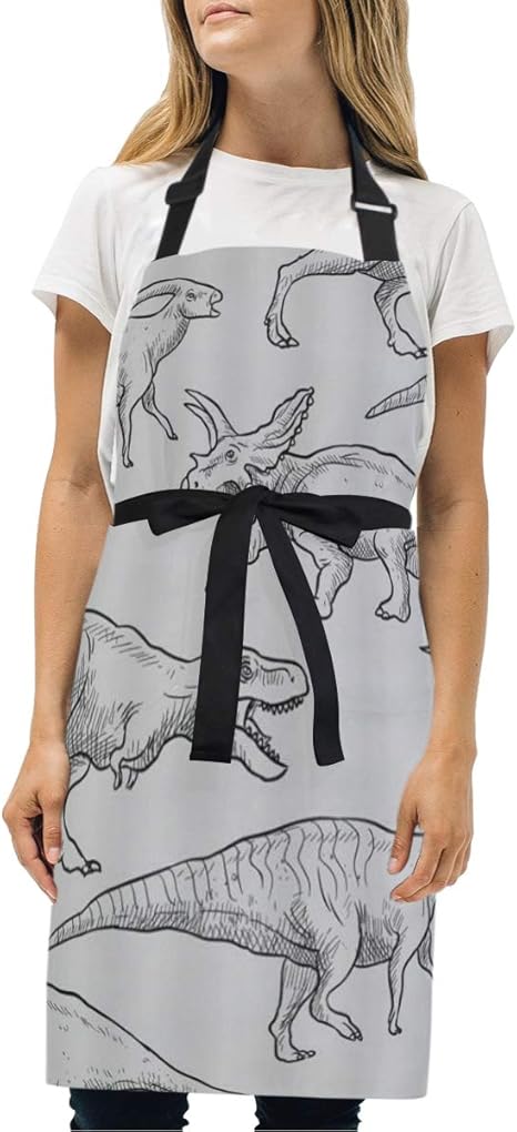 Amazon Co Jp Miscery エプロン 恐竜手描き動物ティラノサウルストリケラトプス異なる品種子供アートイラスト 耐久性 調節可能 おしゃれ 男女兼用 仕事用 保育士 カフェ 料理室 家庭用 ファッション柄 Home Kitchen