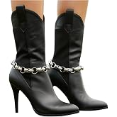 TrendyFashionJewelry 2PCS Women Boot Bracelet Chains Bling Metal Skeleton Skulls Western Fashion Anklet Shoe Charm Silver SET BC167