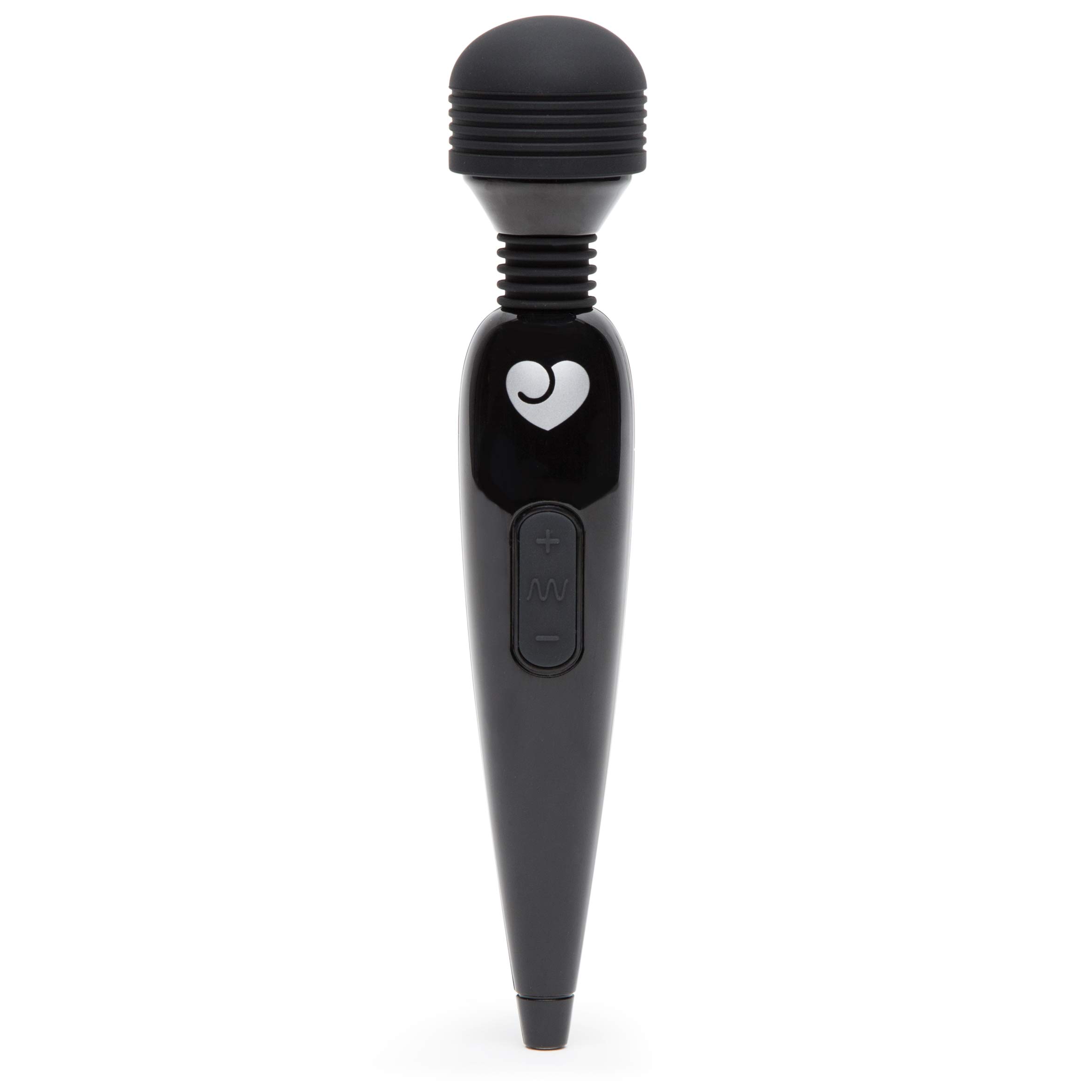 Lovehoney Deluxe Magic Wand Vibrator | Rechargeable Mini Wand Massager | Soft Silicone Flexible Head| Ergonomic Handle| Wireless Powerful Body Clit Massage Sex Toy for Women Men & Couples | Black