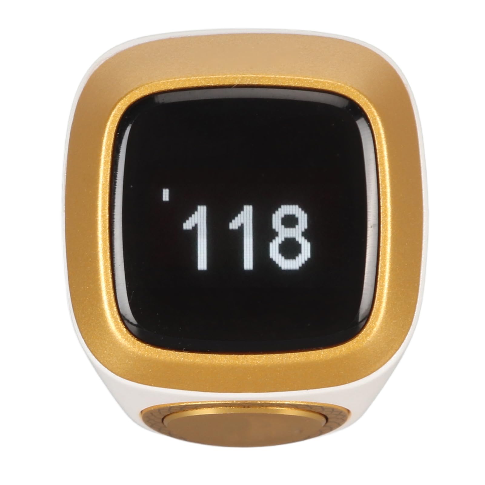GOWENIC Electronic Finger Counter, Prayer Reminder Counter Ring, Vibration Reminder, 0.49in Screen, Compatible with5.1, Synchronize Data to Smartphones (White)
