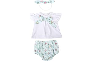 WOOROY Reborn Baby Doll Clothes 18 Inch for 17-19 Inch Reborn Doll Girl 2 Pack Pink&White Reborn Baby Dolls Outfits Reborn Baby Clothing Baby Sets