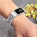 Lwsengme Metal Bands for Fitbit Charge 2,Charge2 Tracker Replacement. Magnet Strap Lock Large Small (Lihgt Metal-05, 5.5