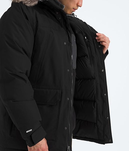 THE NORTH FACE MEN’S MCMURDO PARKA | WATERPROOF WINTER JACKET, 600 FILL WATERFOWL DOWN INSULATION, ADJUSTABLE 3 PIECE HOOD, TNF BLACK/TNF BLACK, MEDIUM