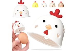 BLAAROOM Egg Brush for Cleaning Fresh Eggs, Silicone Egg Scrubber & Washer for Farm Fresh Eggs, Egg Cleaner Brush Tool for Removing Residues from Chicken Coop, Egg Wash Brush for Backyard Chickens White