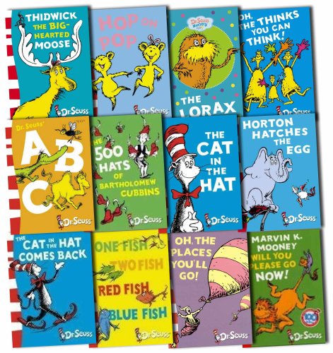 Dr. Seuss Collection 12 Books Set Pack (Fox in Socks, The Cat in the Hat Comes Back, Dr. Seuss' ABC, Hop on Pop, There's A Wocket In My Pocket, Horton Hears A Who!, Dr. Seuss' Sleep Book, Scrambled Eggs Super! and more)