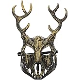 ABOOFAN Realistic Antler Horned Mask for Halloween Cosplay Comfortable Breathable Animal Mask Detachable Masquerade Costume Accessory for Parties and Role Playing