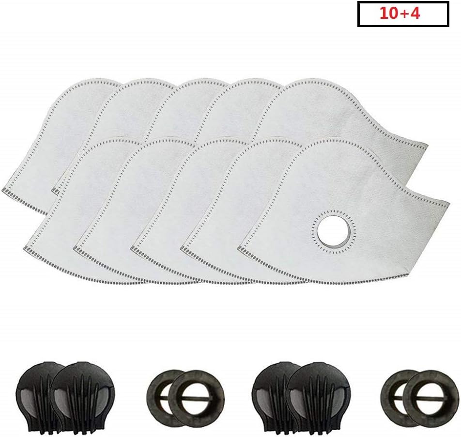 Set of 10 Activated Carbon Filters Air Purifier Active Carbon Filters with 4 Exhaust Valves Replacement Dust for Face Mask,Dust Mask,Cotton Face Mask,Breathing Mask,Mouth Masks 1set