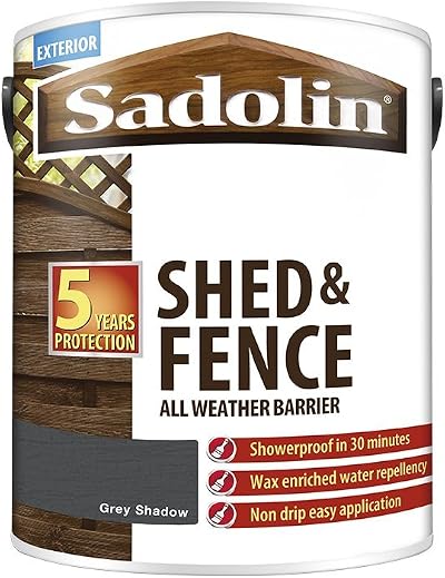 Sadolin Shed & Fence Woodstain Grey Shadow 5 L Brand New Genuine