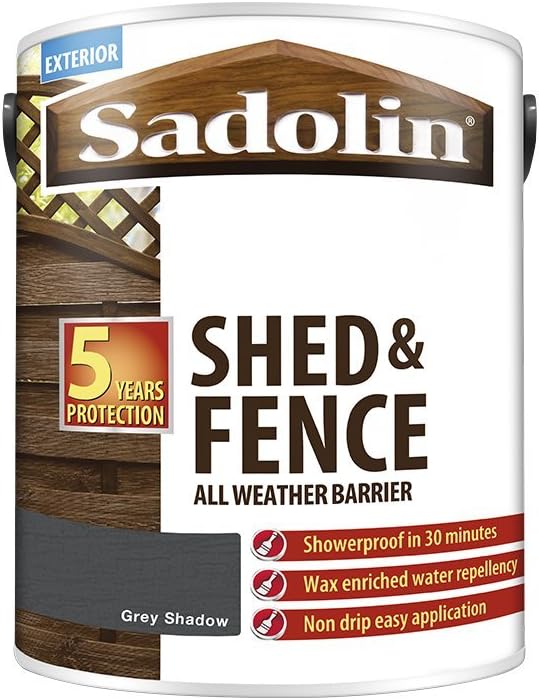 Sadolin Shed & Fence Woodstain Grey Shadow 5 L Brand New Genuine