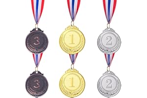Meecuppa 3/6/18/24/36/48/63/96/240 Pieces Gold Silver Bronze Award Medals-Winner Medals Gold Silver Bronze Prizes for Competitions, Party, 2 Inches