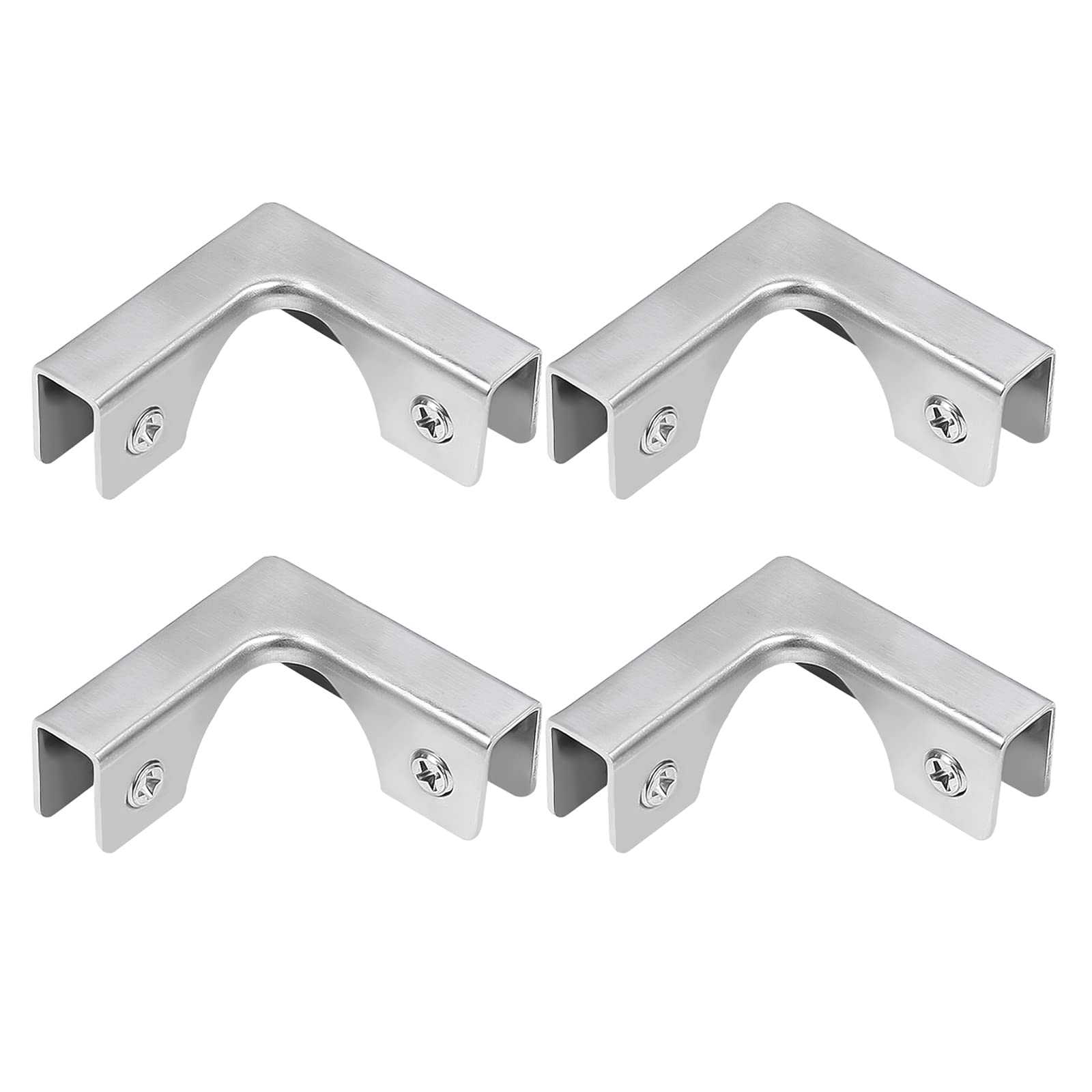 UFURMATE Glass Connector, 4Pcs Stainless Steel Glass Clamps L-Shaped Glass Connector Clamps Right Angle Brackets Fastener for Fixing or DIY Rimless Fish Tank, Glass Display Cabinet