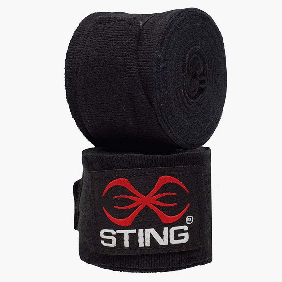STING Elasticized Hand Wraps for Boxing, MMA, or Muay Thai Black, 180