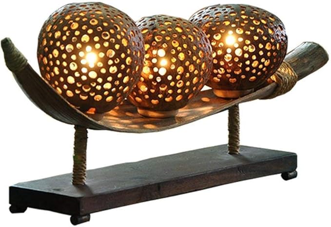 WOF Stil der Südostasien Dekorative Tischleuchte aus Kokosnuss aus