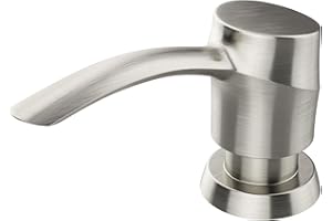 SAMODRA Kitchen Sink Soap Dispenser,Lotion Dispenser,ABS Dispenser Built-in Pump Brushed Nickel Head with 11 oz PET Bottle, Refill from Top