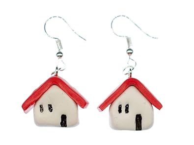 Haus Ohrringe Miniblings Ohrhanger Hutte Winter Heim Fimo Hauschen