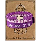 twinkle eye WWJD Bracelets Set WWJD Wristbands Christian Cross Bracelet Stackable Clay Bead Bracelets Stretch Glass Beaded Inspirational Christian Jewelry Gift for Couples Women Men