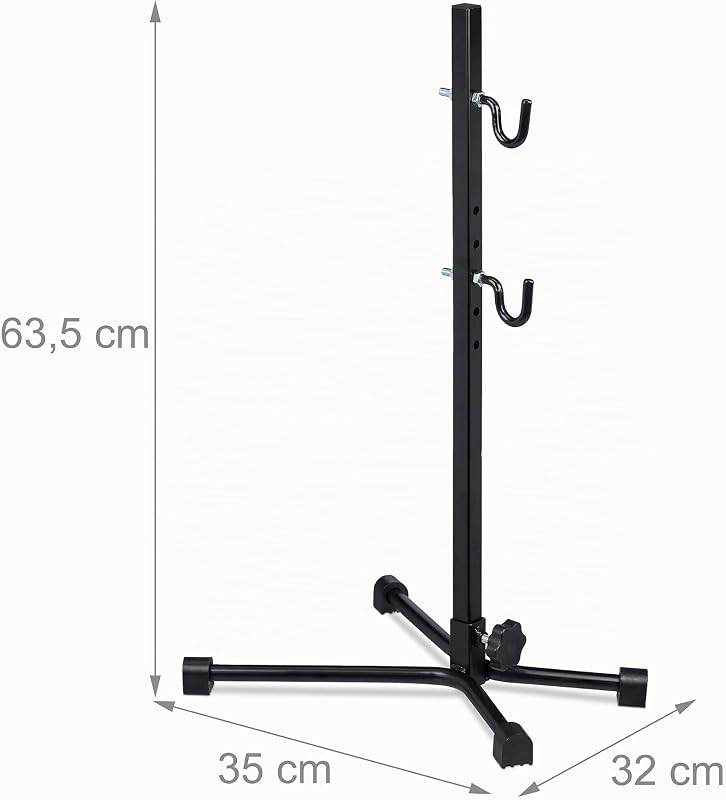 Suporte de bicicleta montado na parede, dobrável, ajustável, até 25 kg, cabiçador de garagem ou cave, preto e prateado, ferro, 63,5 x 32 x 35 cm