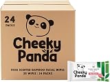 The Cheeky Panda Facial Wipes Rose Scent Bulk 24 Packs 600 Wipes