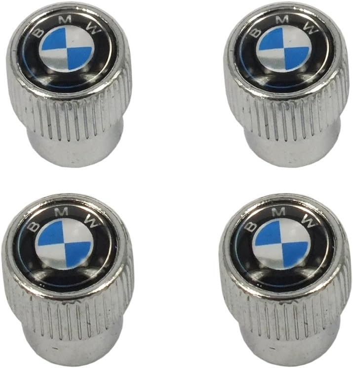PLKN 4pcs Black Color BMW Logo Car Accessories Big Head Valve Cap Fit