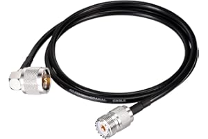 Superbat CB UHF Male PL259 to UHF Female SO239 Jumper - RG58 Coax Cable (3ft) for Marine Boat VHF Radio Antennas, Scanner, Analyzer, Tuner, SWR Meter