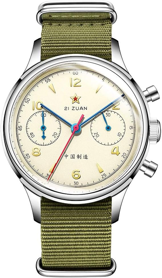 Classic Men's 38mm 1963 Military Pilot Chronograph Mechanical Watch