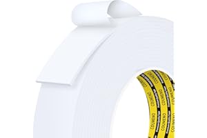 COUMENO Double Sided Foam Strip, EVA Foam Tape, Double Sided Sponge Adhesive Mounting Tape for Home Office Decor 2inX16.4FT White
