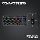 Logitech G PRO X TKL Lightspeed Wireless Keyboard GX Brown UK Layout Black view 7