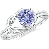 Angara Natural Tanzanite Solitaire Ring for Women | Solitaire Tanzanite in 14K Solid Gold/Sterling Silver/Platinum | December Birthday, Anniversary, Gemstone Jewellery Gift