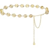HIQUACC Women's Metal Waist Chain Gold Silver Chunky Belts for Dresses